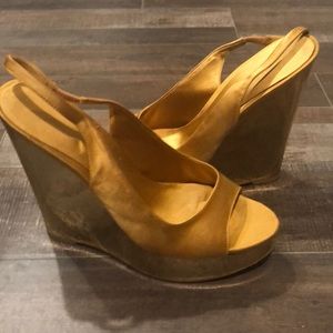 Gold wedge sandal
